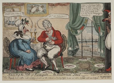 Nosing the nob at Ramsgate - an historical fact, 1821 by George Cruikshank
